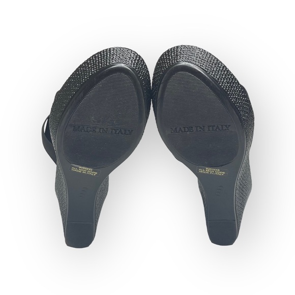 new Italian Shoemakers 𒀭Success Espadrille Wedge Platform Sandals 𒀭 Black 8.5M - Picture 13 of 16